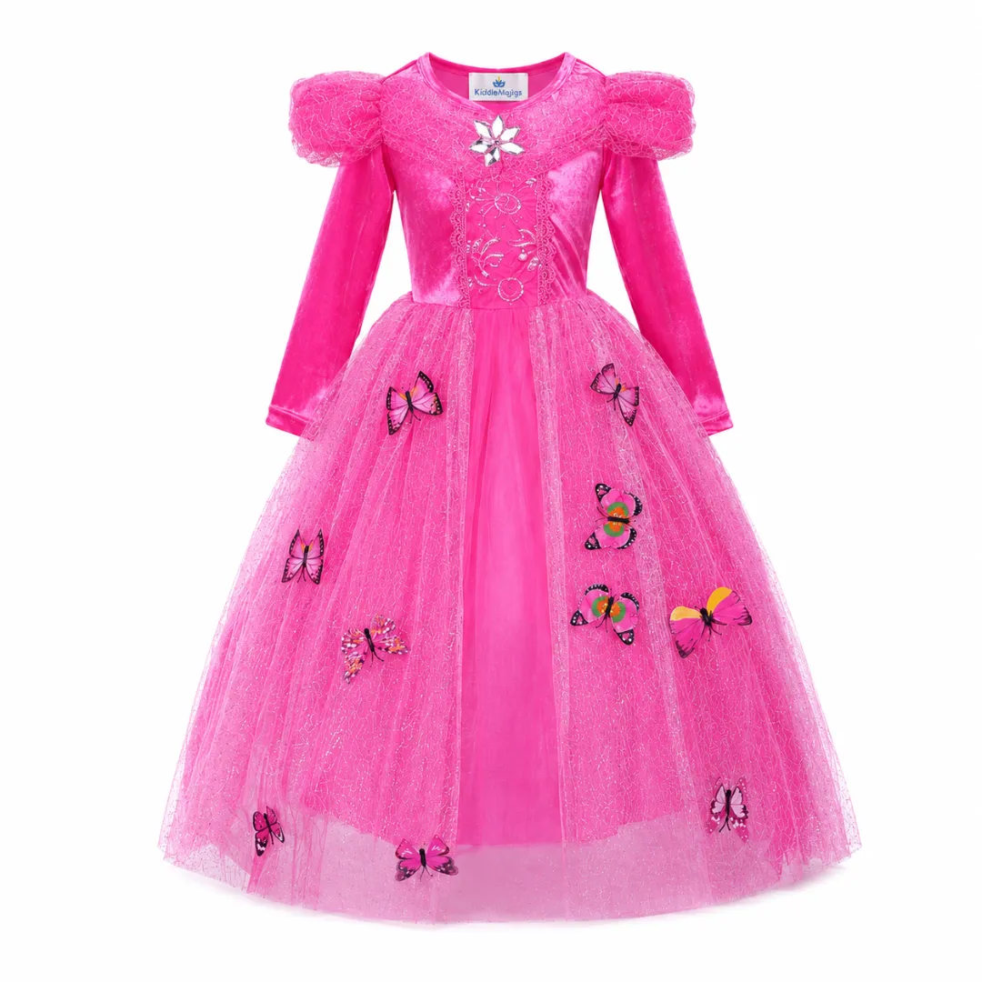 Kiddie Majigs Butterfly Tulle Dress Costume for Girls Pink