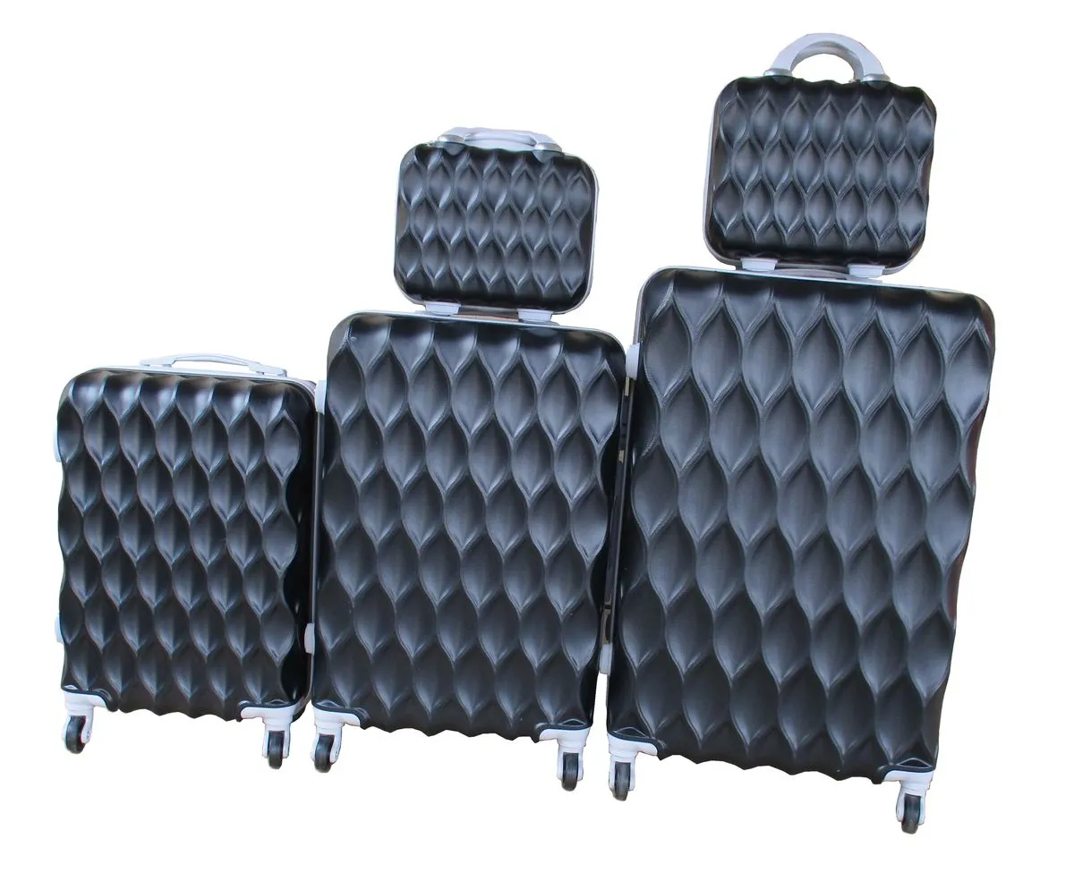 5 Piece Travel Trolley Luggage Set - Durable - Lightweight Suitcases - Black
