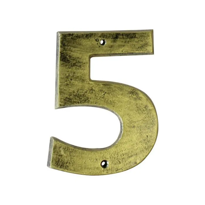 Antique Gold Numeral No .5 (200mm) - Gold