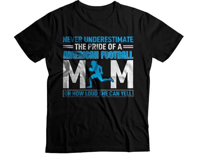 American Football Mom Casual Graphic T-Shirt