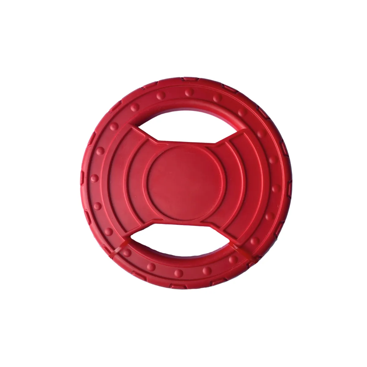 Rubber Frisbee Dog Toy (Red)