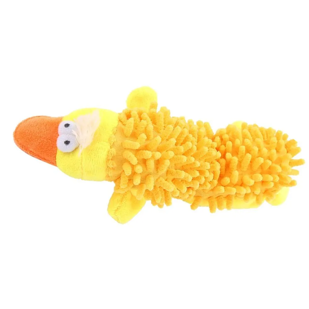 Havit Plush Chenille Duck Dog Squeak Toy - Textured Interactive Chew Toy