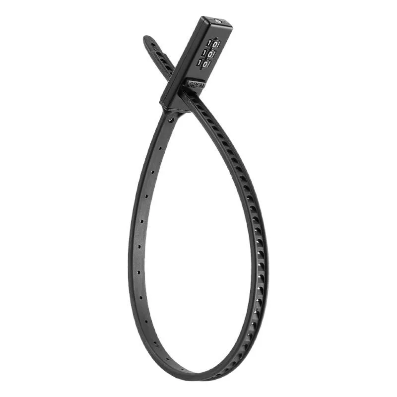 3-Digit Password Bike Helmet Lock for E-Bike/Mountain Bike - Black
