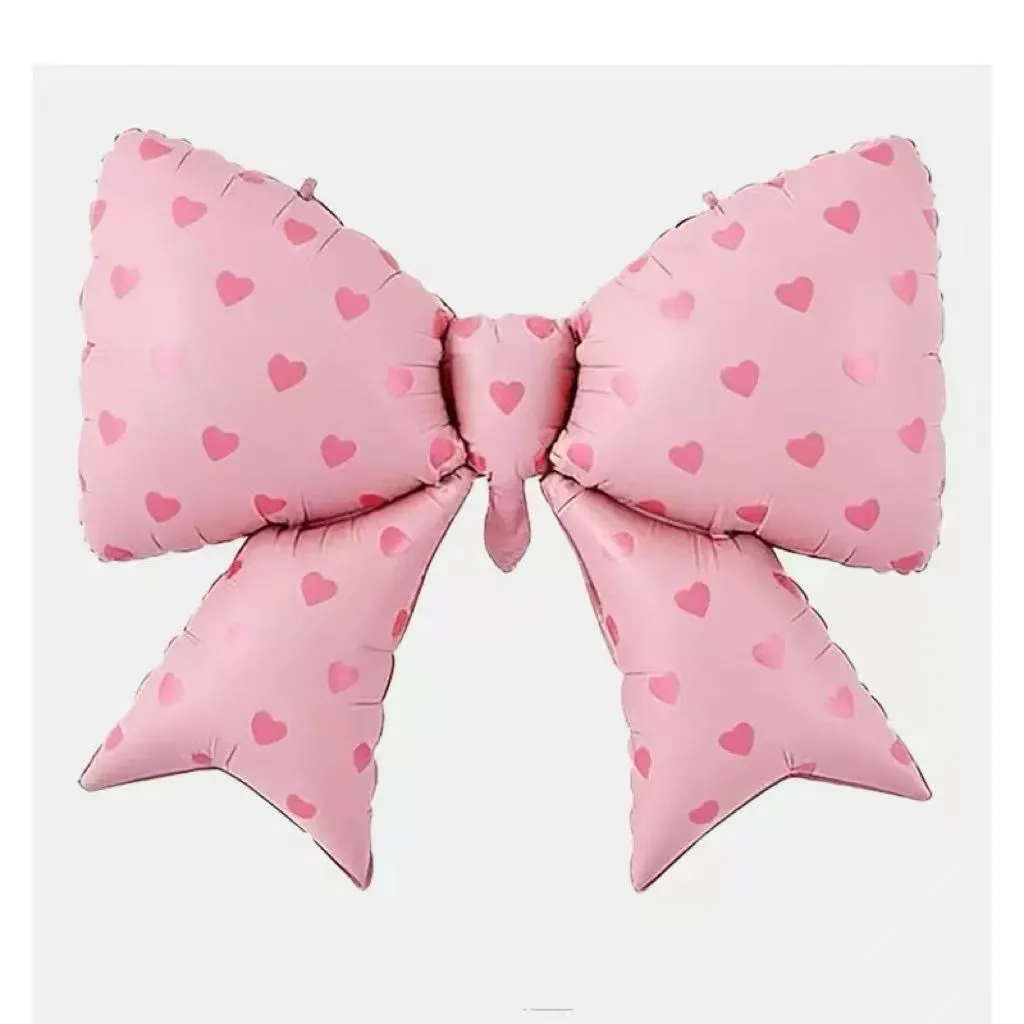 Bow Balloons, Girl's Birthday Party Decorations and Photo Props - Pink