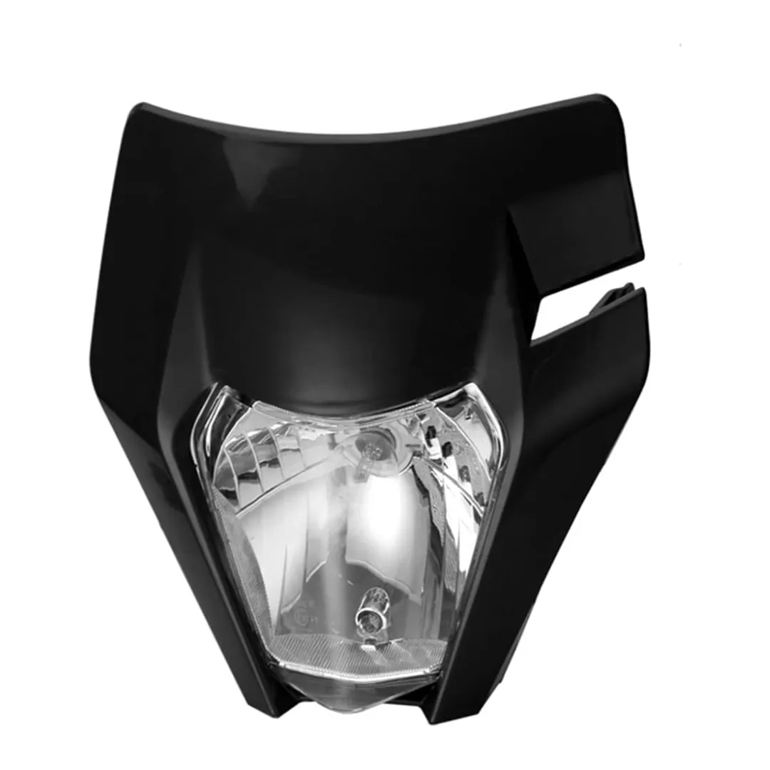 KR 12V Motorcycle Bulb Headlight (#2) - Black