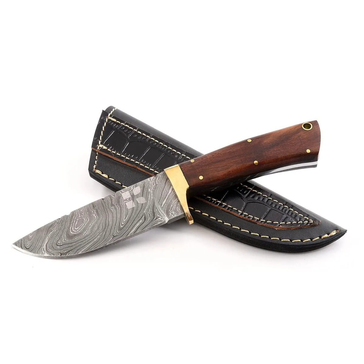 Koch - Handmade Damascus Steel Hunting Knife - Walnut YV-09