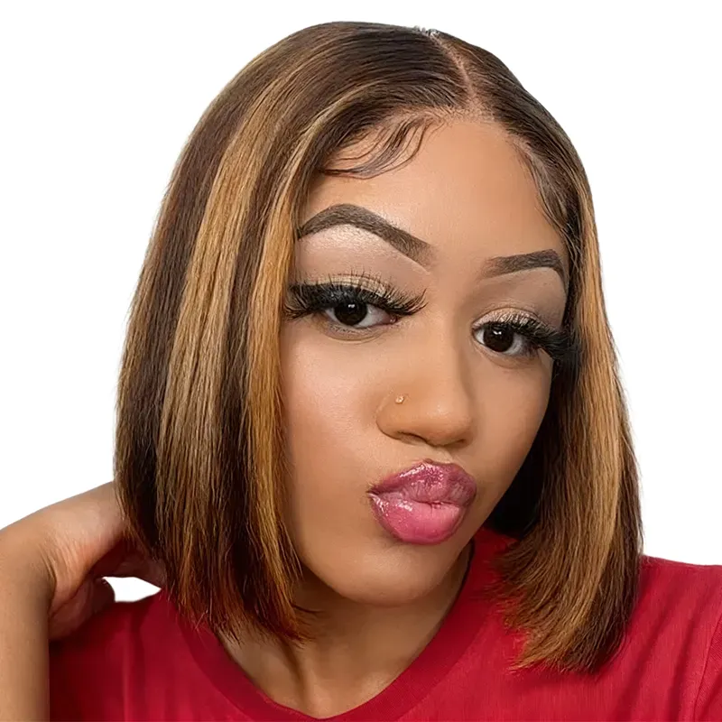 Brseilienne Vietnamese 8inch Piano Colour Wear&Go 13X4 Frontal Straight Wig
