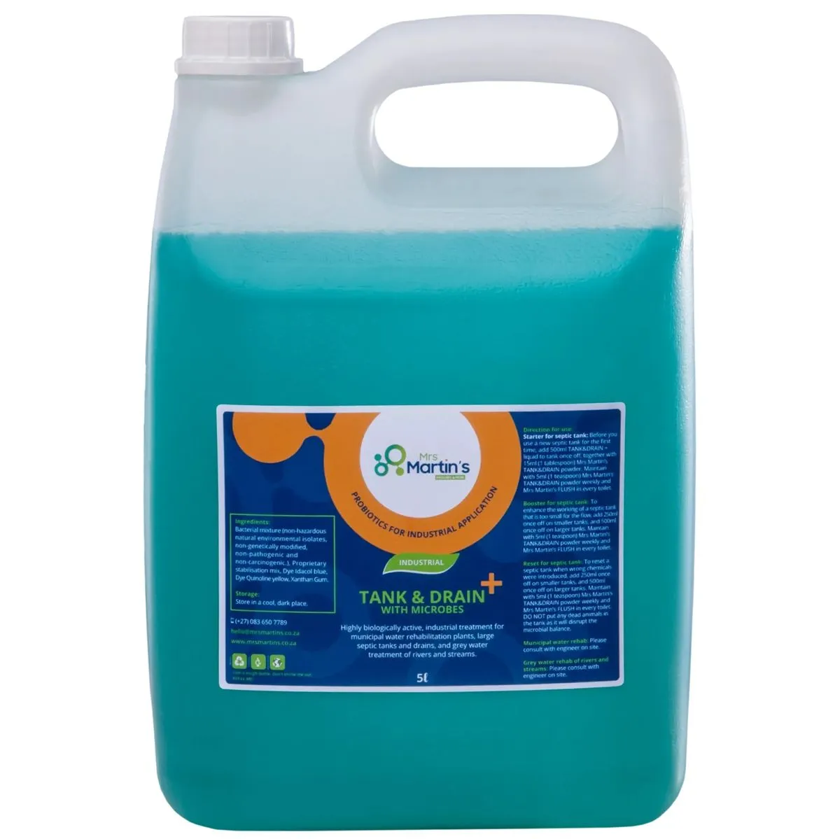Mrs Martin's Probiotic Tank & Drain Plus 5 Liter -Suitable for Septic Tanks