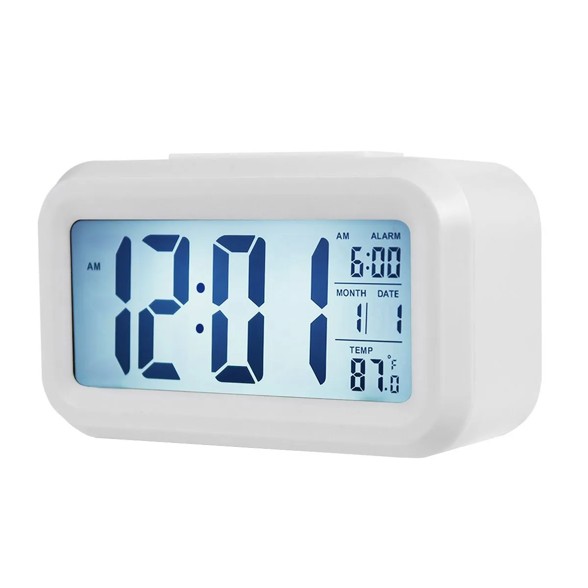 LCD Photosensitive Snooze Electronic Alarm Clock