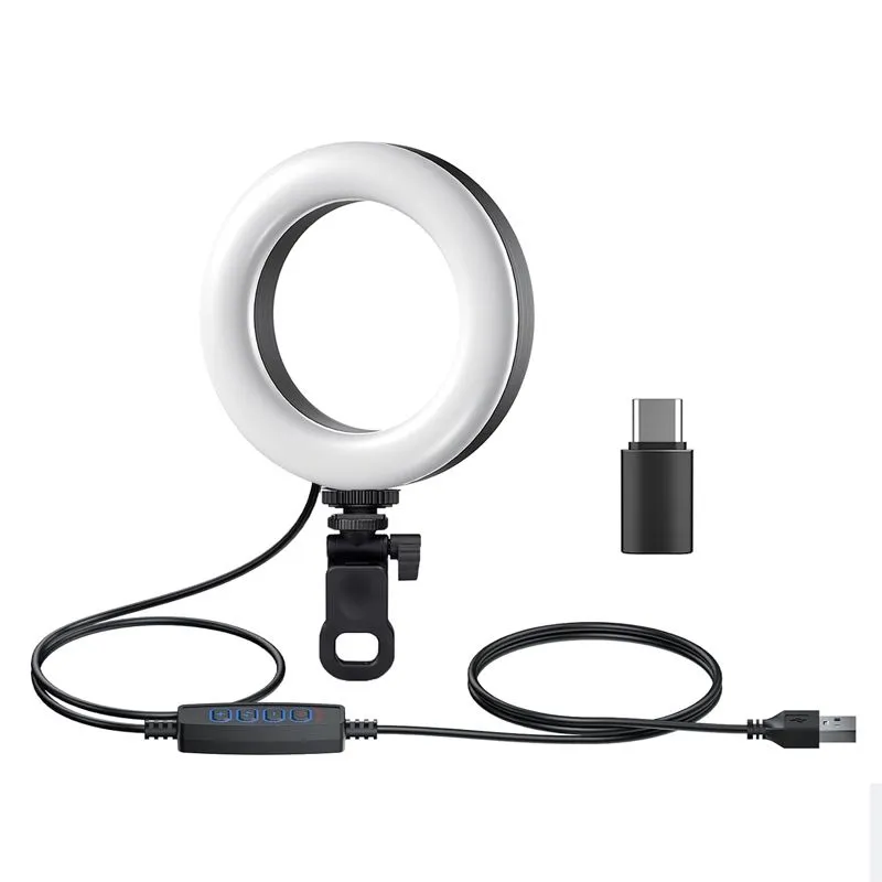 Selfie Light,Ring Light Clip on Laptop Monitor,10 Brightness Level