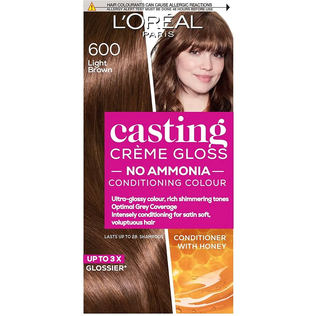 LOreal Casting Creme Gloss Permanent Hair Colour Dye Light Brown 600