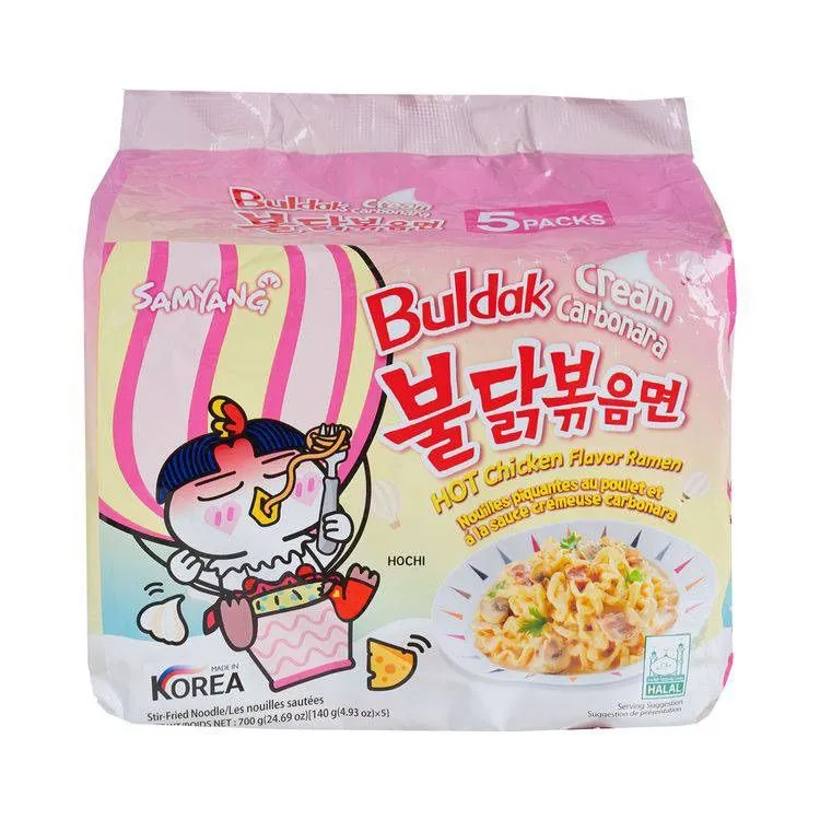 Samyang Buldak Authentic Hot Chicken Noodle Creamy Carbonara - 5 Pack