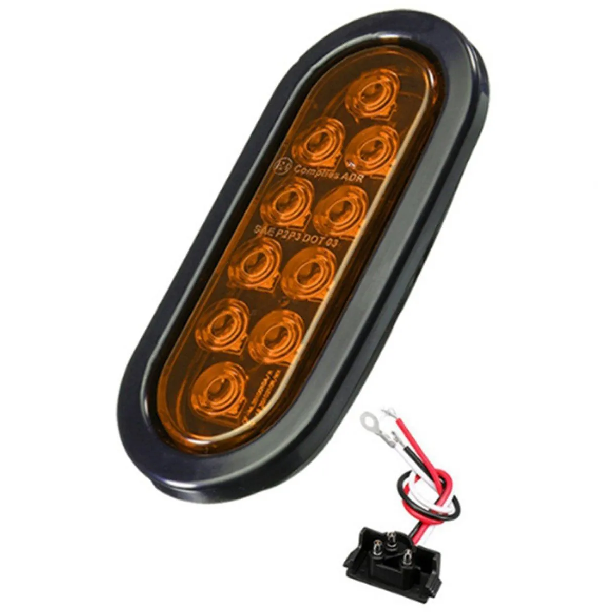 Car Oval 10LED Light Bulbs Brake Lights Yellow