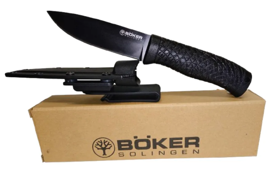 Boker Clip Point Blade Hunting Knife / G10 Sheath / Ambidextrous Handle