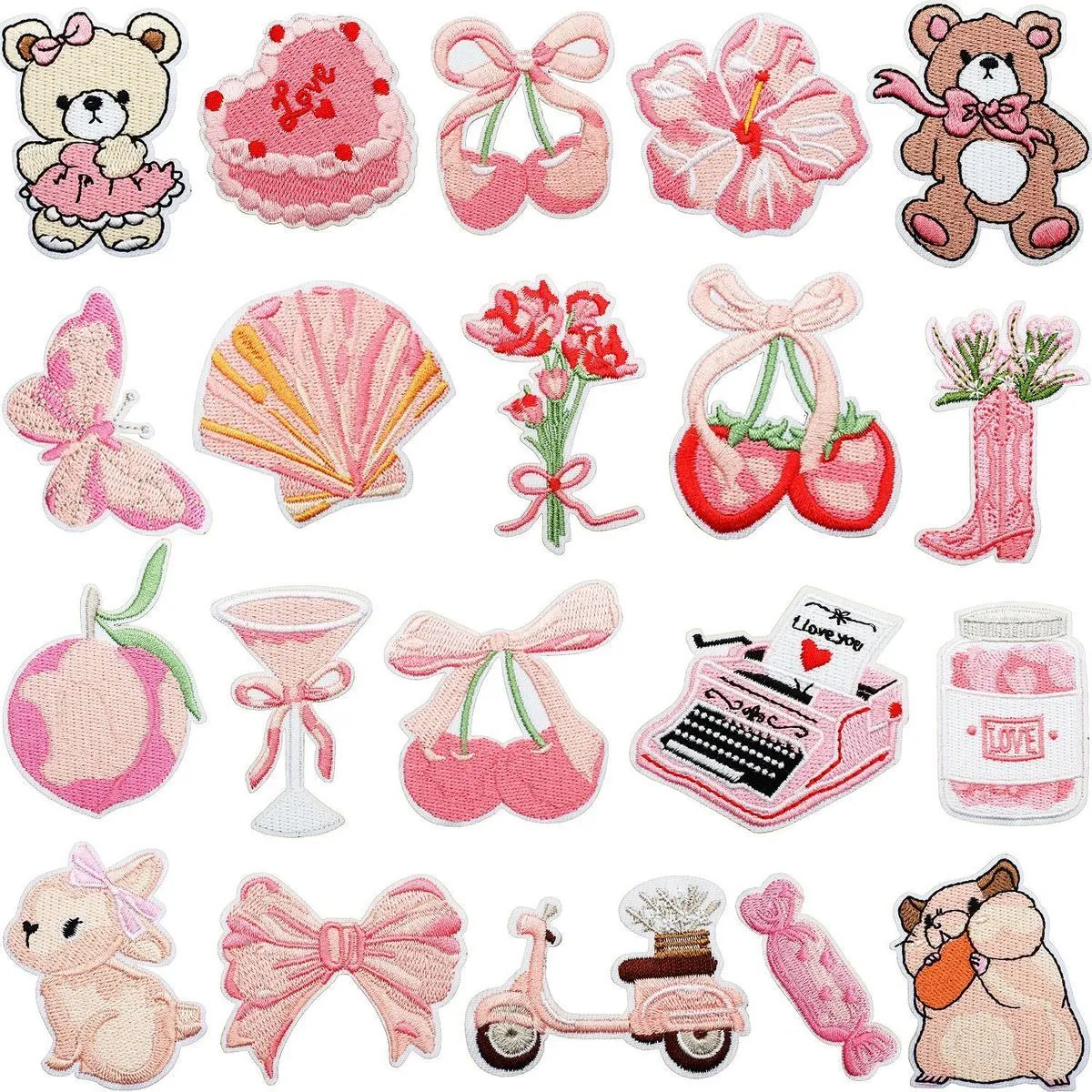 Girl Patches-Cute Embroidered Patches - 20 Pink