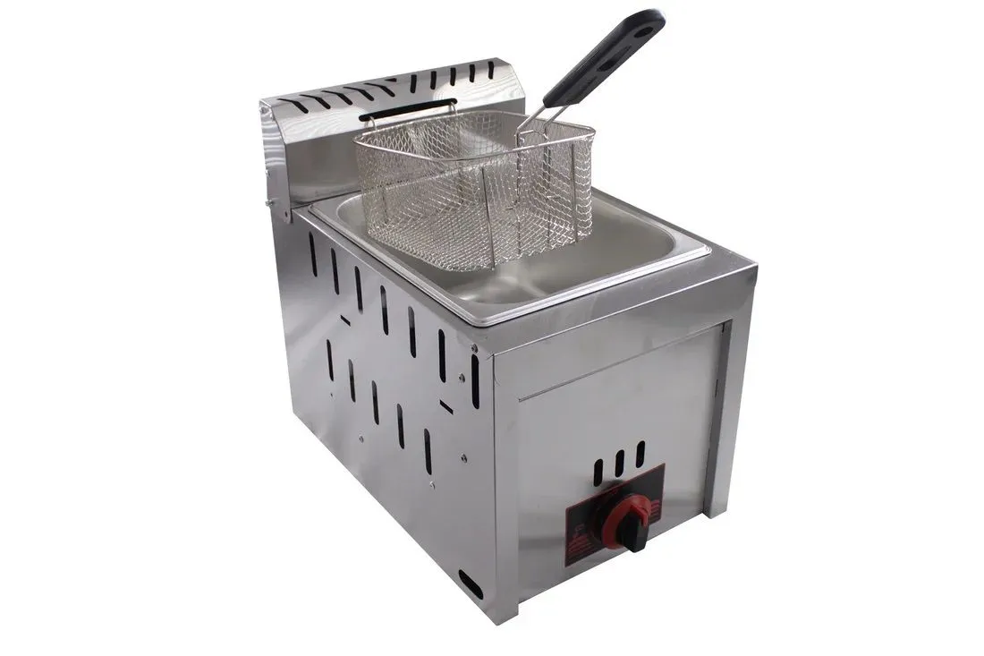 6L Single Tank Stainless Steel Commercial Grade Gas Deep Fryer