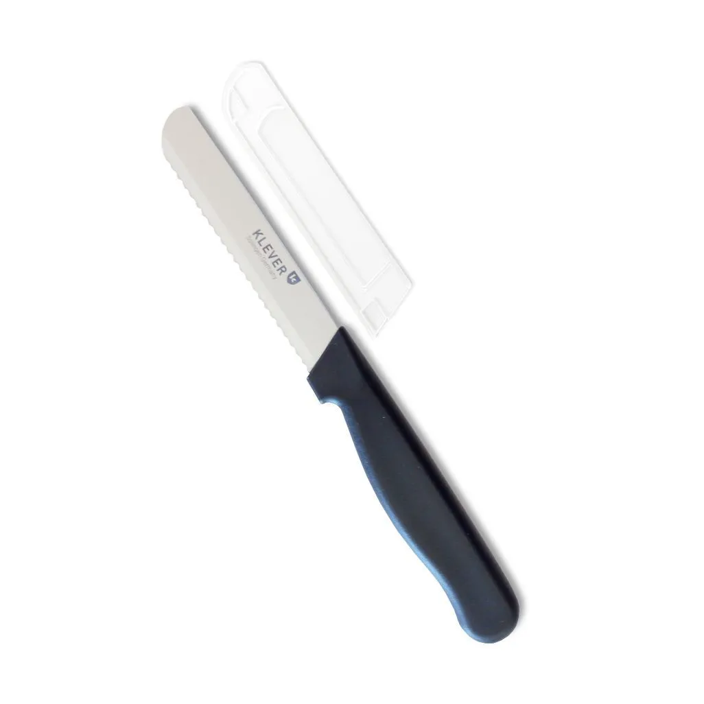 Klever - AVA Sandwich Spreader with Serrated Blade - 10cm - Black