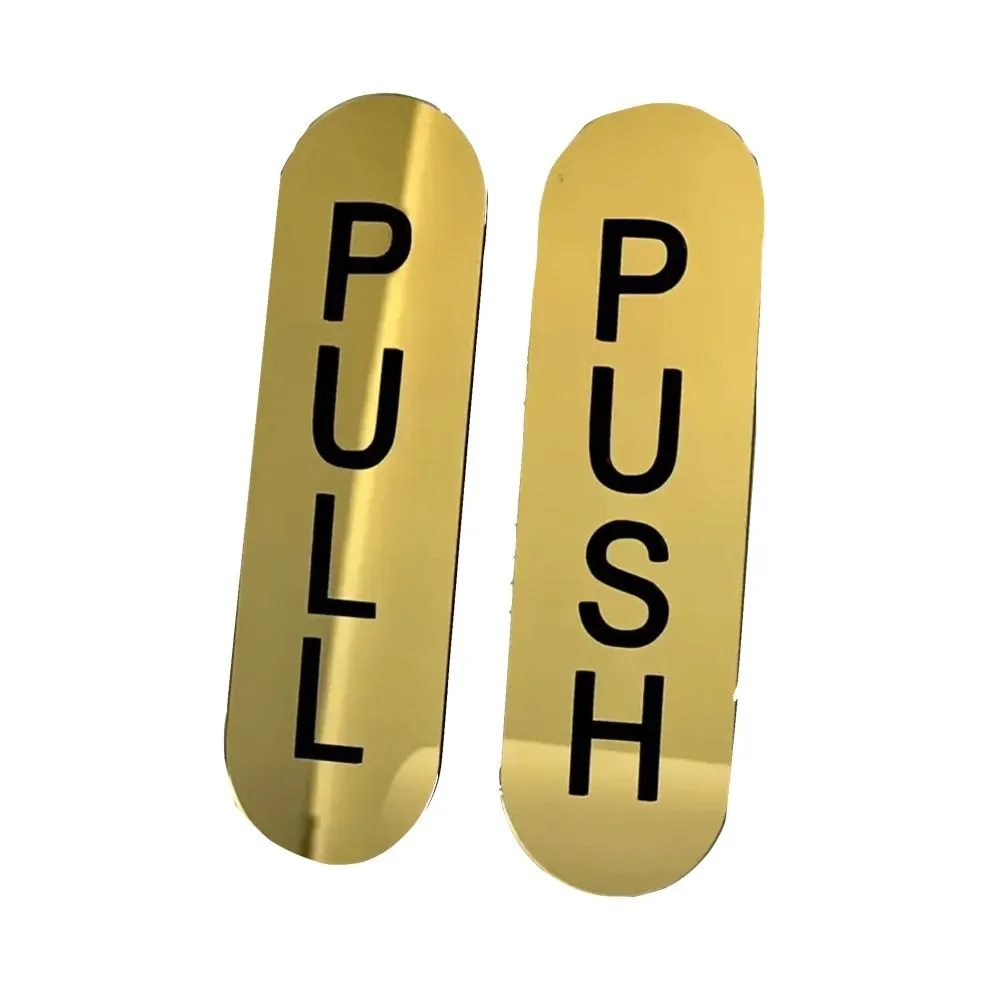Stationery 2Pcs Acrylic Surface Mount Pull/Push Signage Exit Sign -15cm - Gold