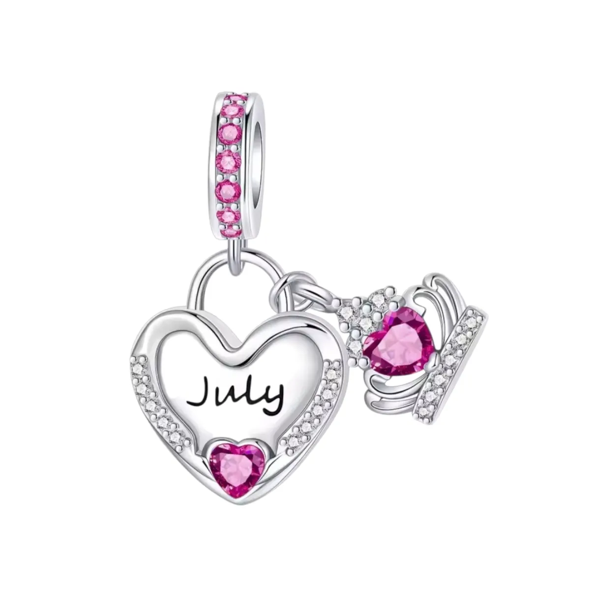 Silver - Plated Birthstone Pendant/ Charm - July