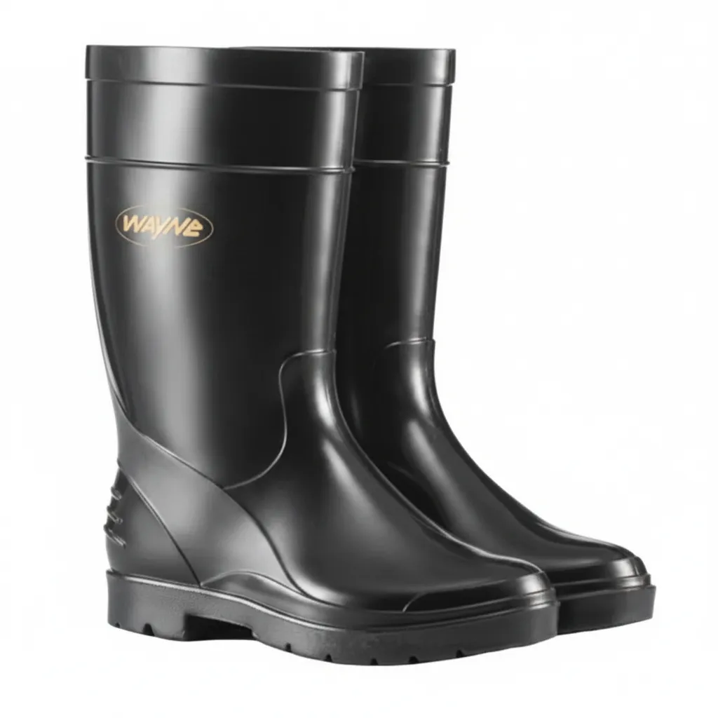 Wayne Gumboots Ladies Waterproof Half-Length Black Boots