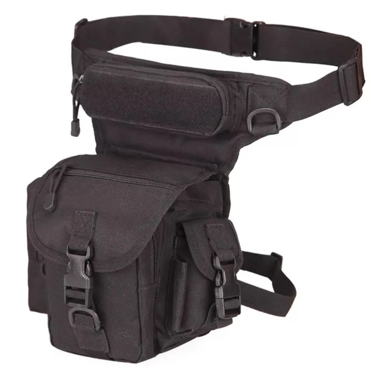 Waist Leg Bag Pouch Camping and Outdoor Bag 800D Waterproof - Black