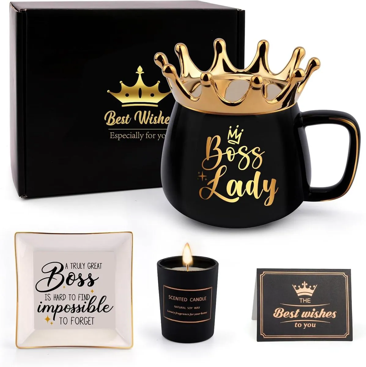 Boss Lady Gifts for Women with Ceremic Cup 6 pieces Gift for Her