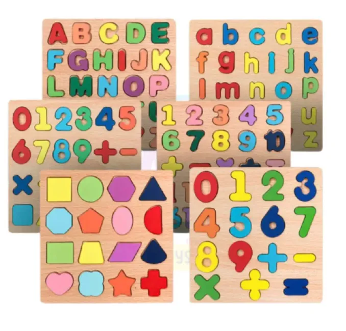 SamMag Biz ABC , abc, 123, shape, Wooden Educational Toy -Kids - Multicolor