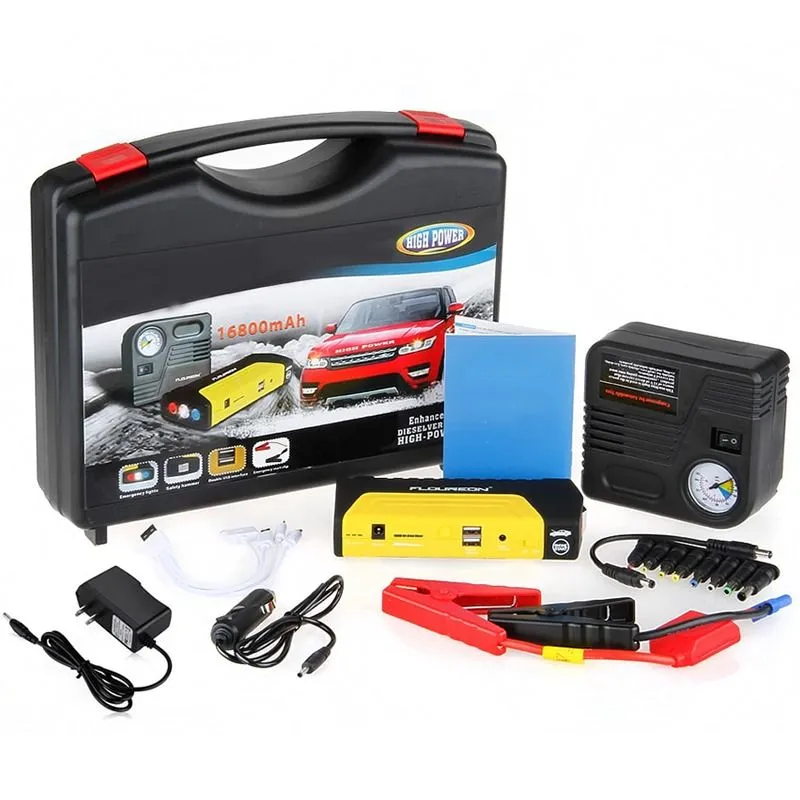 Multi-Functional Car Jump Starter with Air Compressor Pump Kit