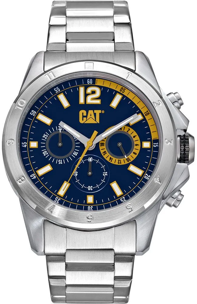 CAT Watches Men Silver-Blue Metal Button Sport YW14311637
