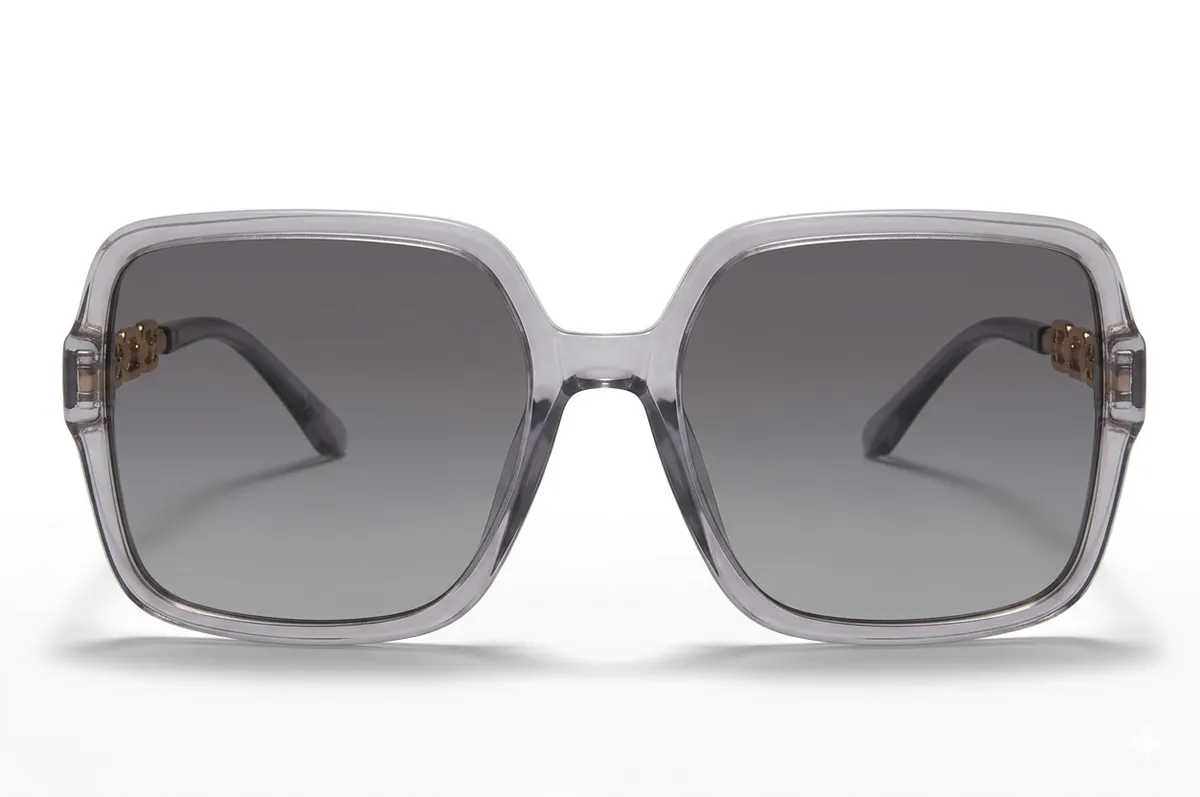 Move Eyewear Polarized Women's Square Sunglasses MVS214 - Ash Grey & Gold