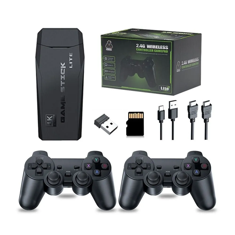 64G HDMI TV Plug and Play PSP Arcade Game Stick, Wireless Controllers