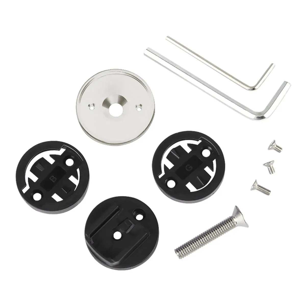 Bike Stem Top Cap Computer Mount Bicycle Stem Headset Mount for Garmin,Edge - Silver, Black