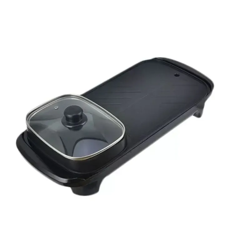 2-in-1 Electric BBQ And Hotpot Indoor Grill Plate