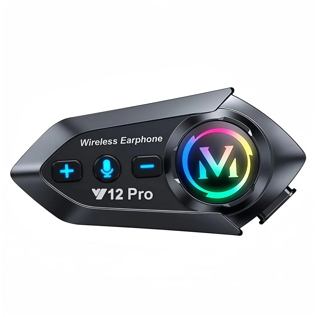 OQIMAX Motorcycle Helmet Bluetooth Headset W/ 2-Way Intercom