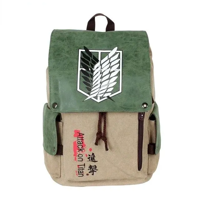 Anime Canvas and Leather Large Backpack 20L - AOT