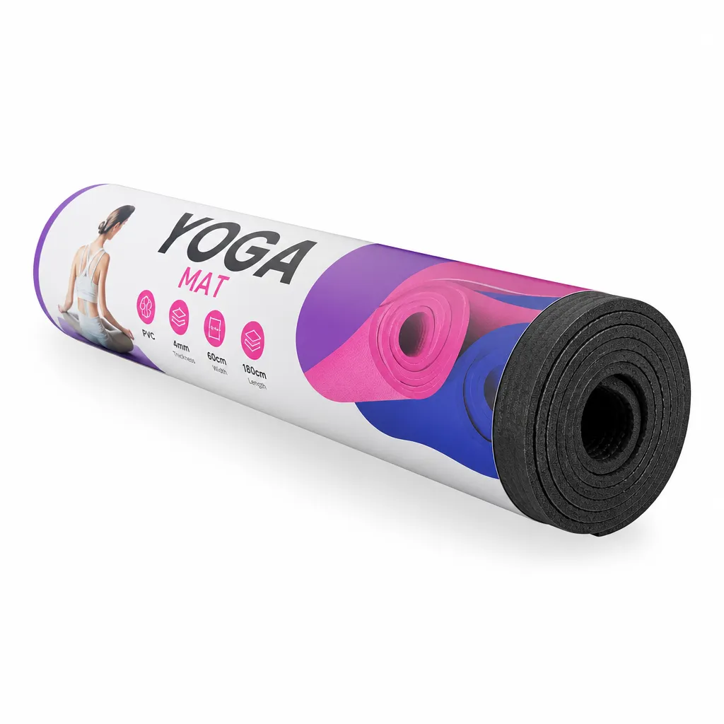 4mm PVC Yoga & Pilates Exercise Mat - 180 x 60 cm