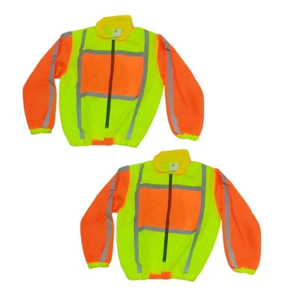 High Visibility Reflective Jacket Pack of 2 - Hi-Vis Work Safety Jacket XL