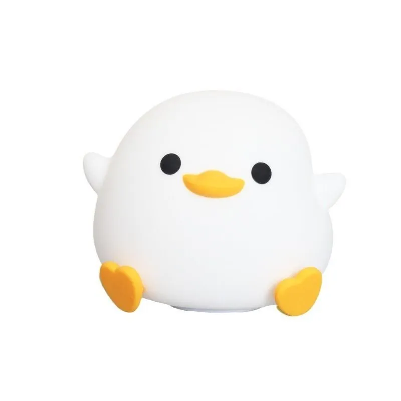 Cute Duck Night Light: Rechargeable Warm Glow Bedside Lamp with Tap Control