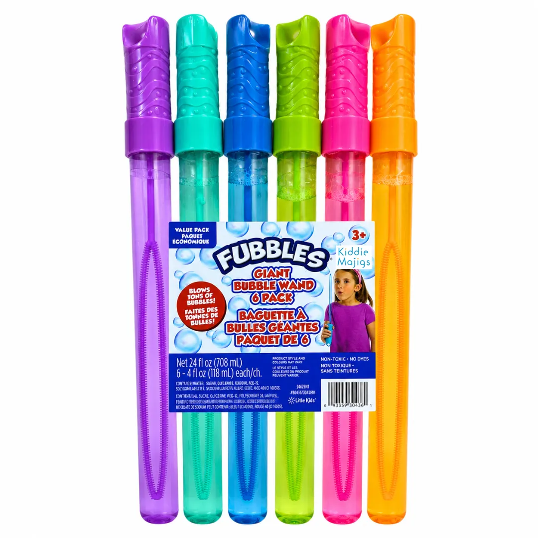 6 Pack Giant Bubble Wand- Kids Party Pack Toys for Boys & Girls