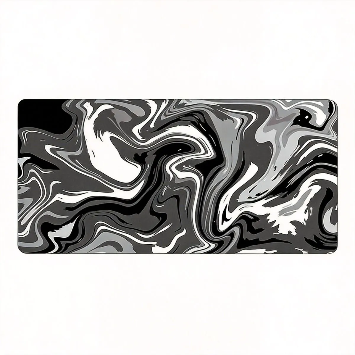 XXL Strata Liquid 900x400mm Anime Gaming Desk Mat For Keyboard and Mouse - Grey
