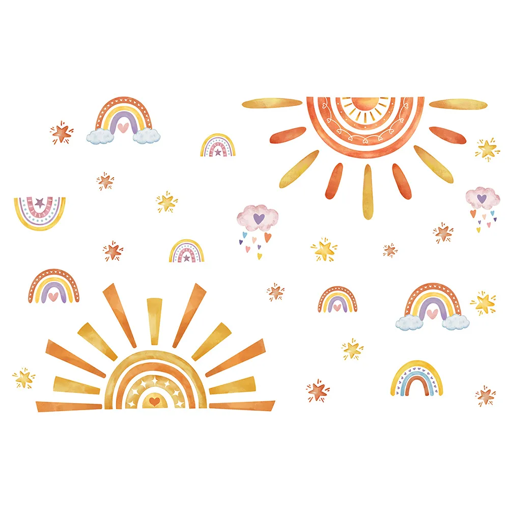 Removable Rainbow Wall Sticker Set Living Room DIY Wall Decoration