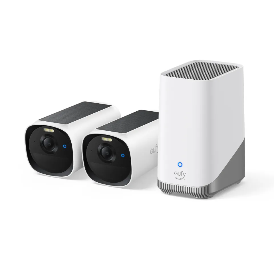 eufy Cam E41 2-Cam Kit with HomeBase 3 and 2 External Solar Panels