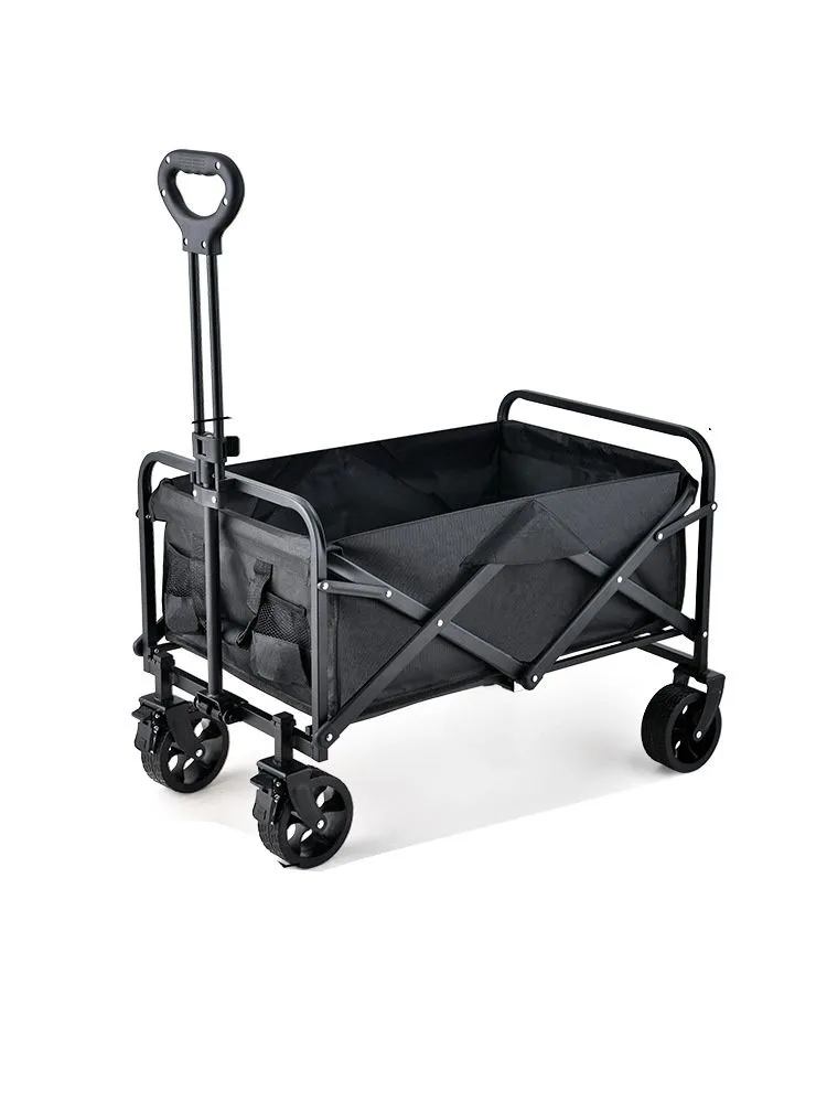 Collapsible Heavy Duty Outdoor Camping Storage Trolley - Black
