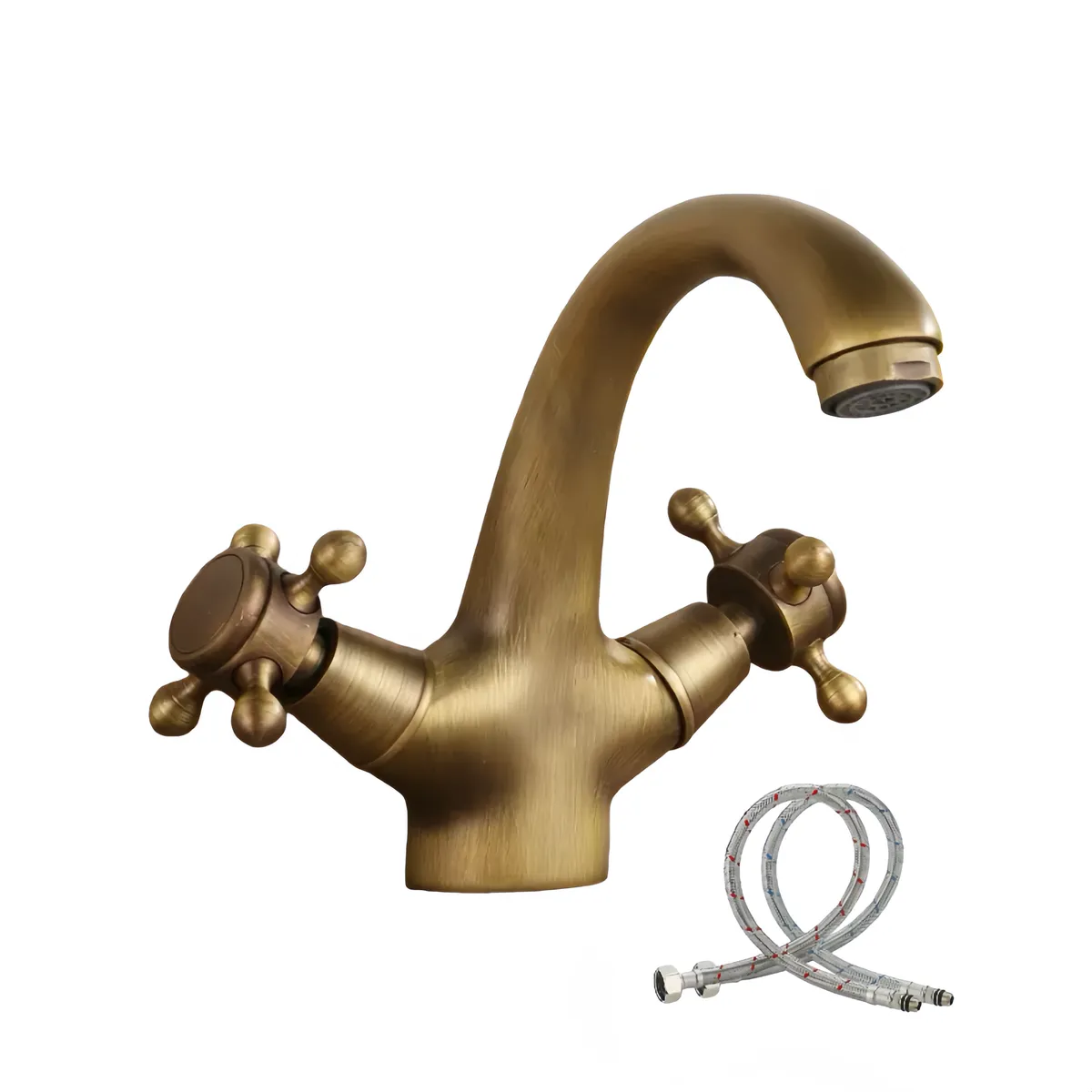 Antique Two-Handle Deck-Mounted Hot And Cold Water Faucet