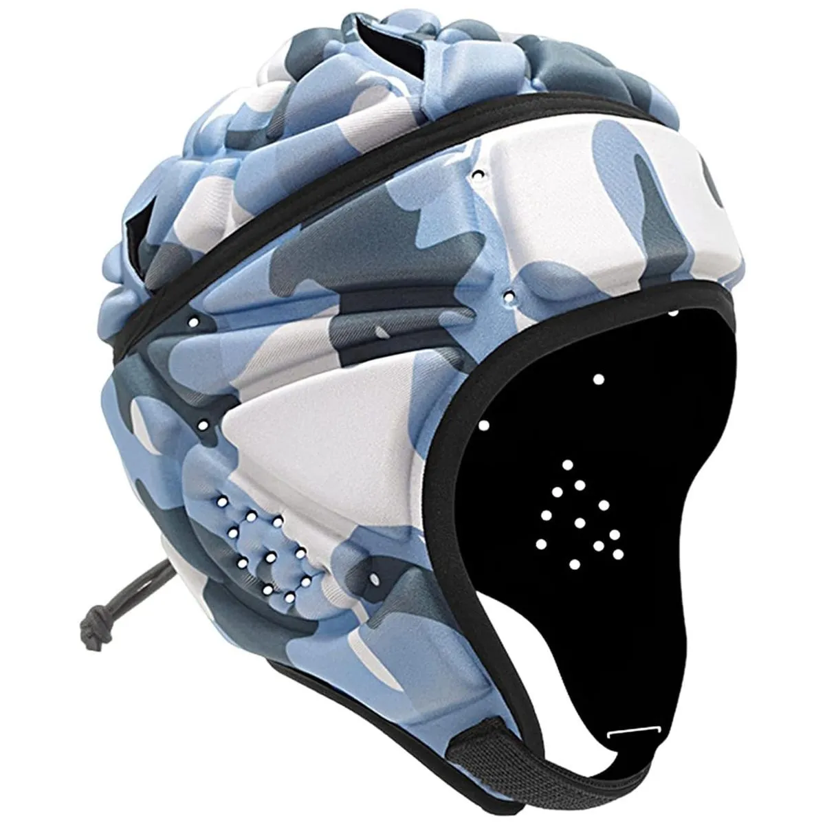 Rugby Scrum Cap Rugby Headguard with Padded Gear Soft Helmet for Junior - Camouflage blue