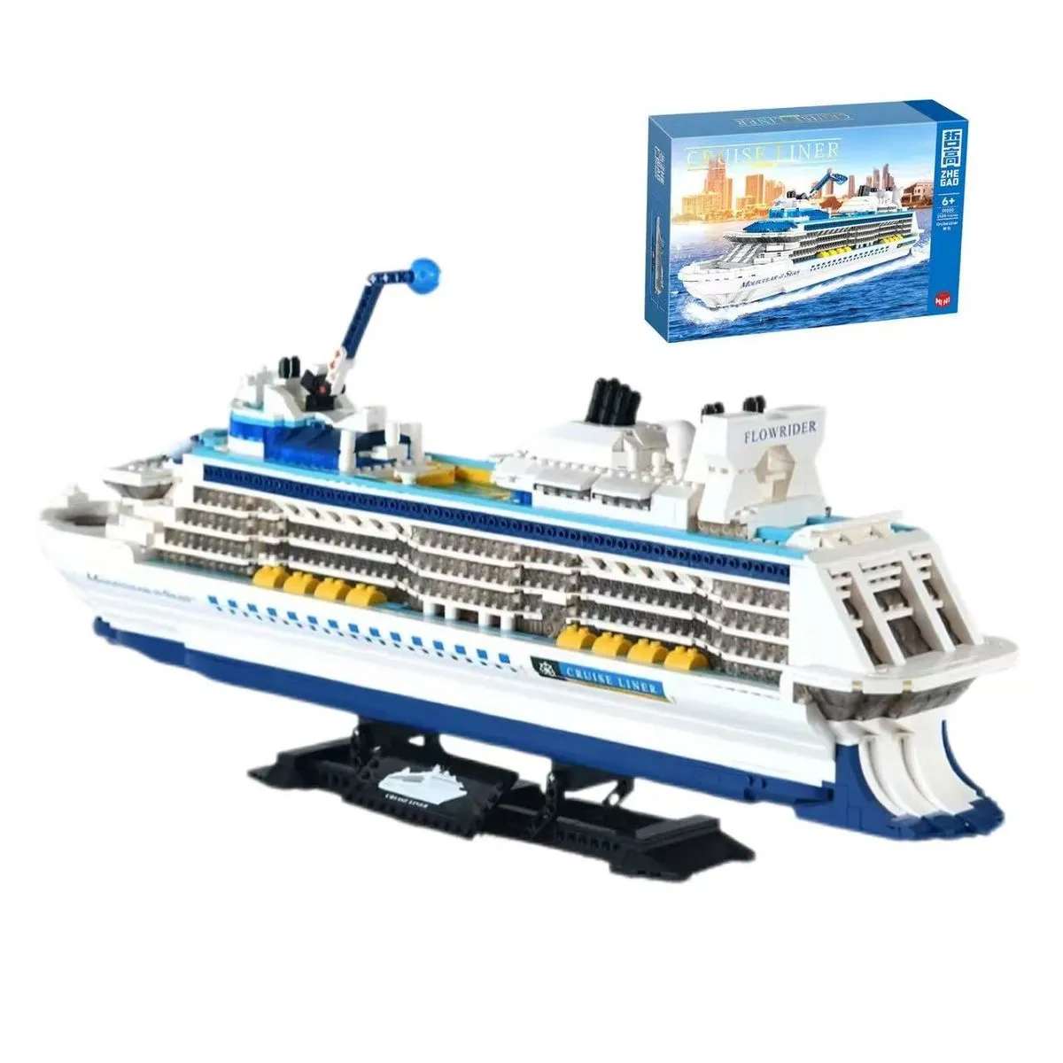 2428PcsCruiseLinerBuildingBlockModelWithDisplayStandForAdultCollectibleGift