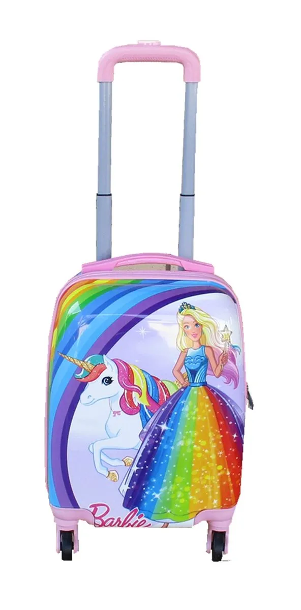 Kiddies Cartoon Hand Luggage Kids School Bag Suitcase for Children - Barbie