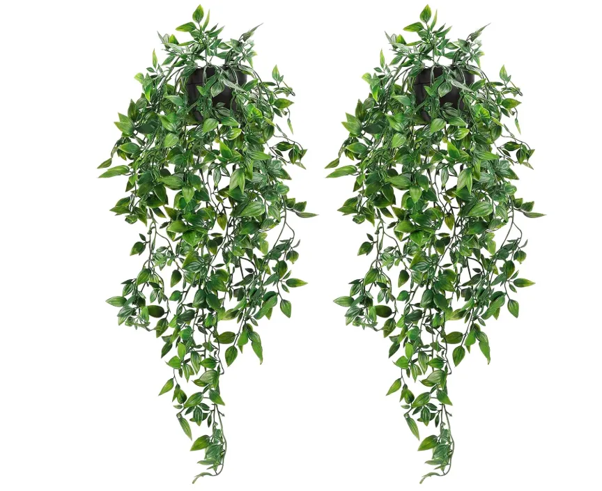 2pcs Fake Hanging Plants, Artificial Potted Plants for Indoor Outdoor