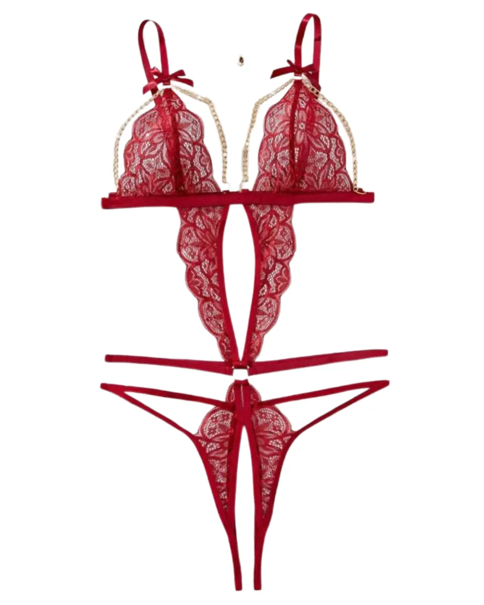 Temptation Lace Cut-Out Lingerie Set