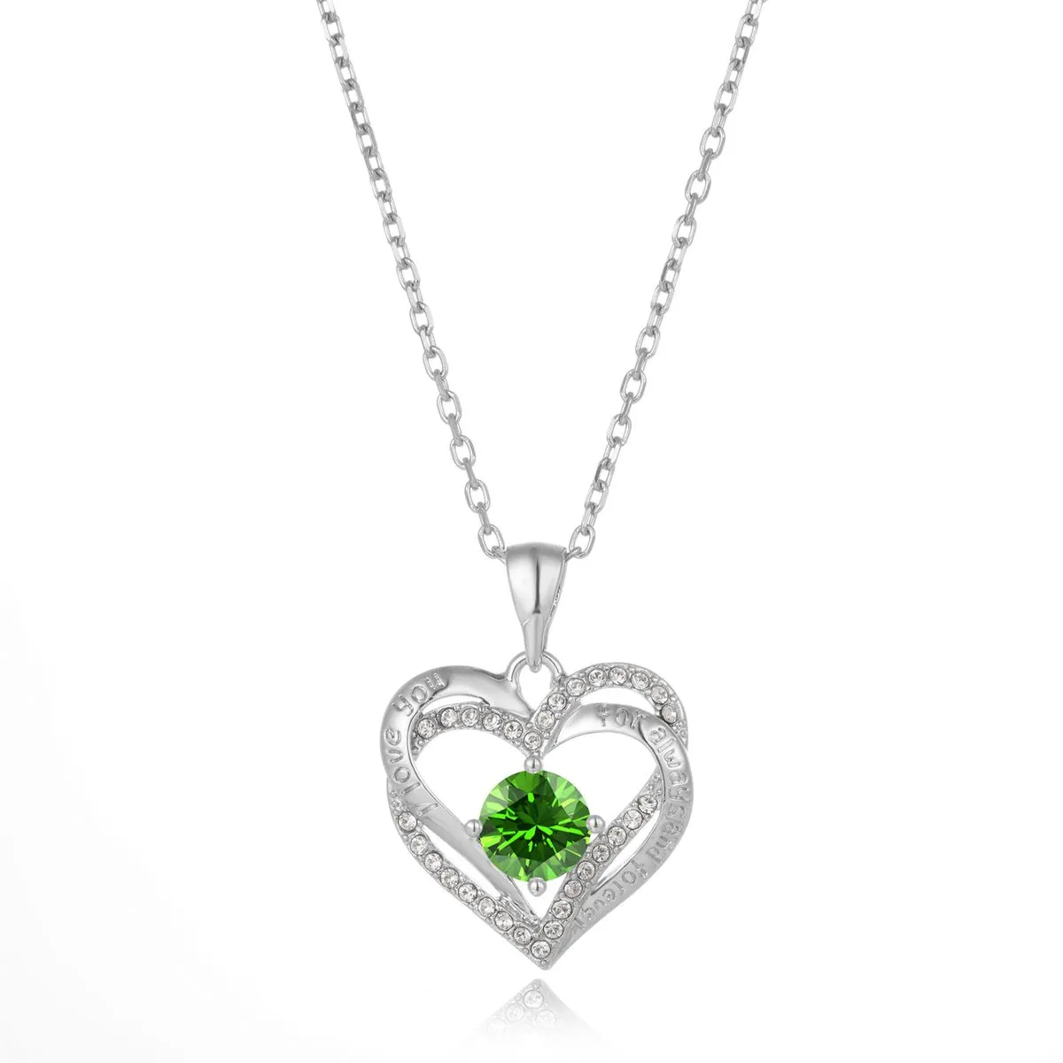 Crystalize I Love you.. August Birthstone Necklace with Swarovski Crystals